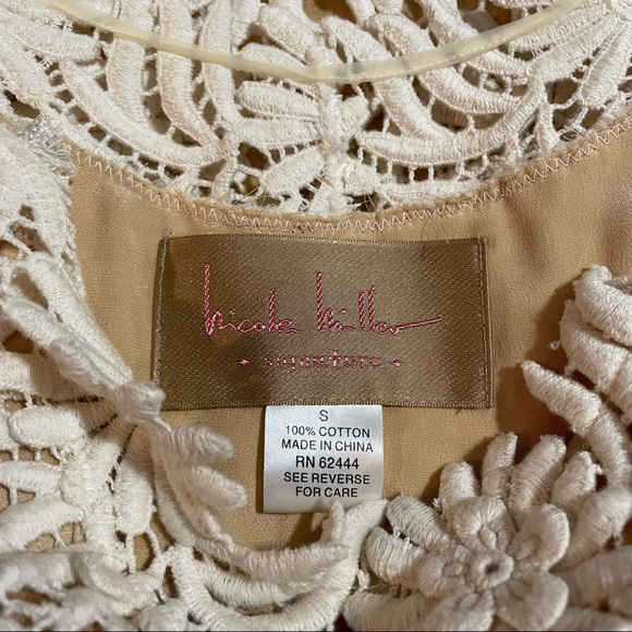 Nicole Miller Signature Floral Crochet Ivory Dress - Small - Picture 7 of 7